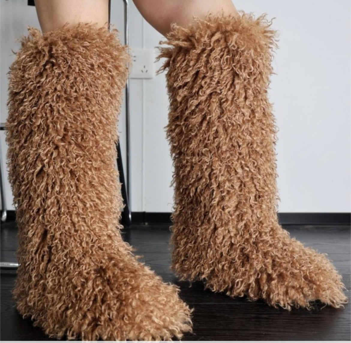 Coffee color Mongolian Fur Boots